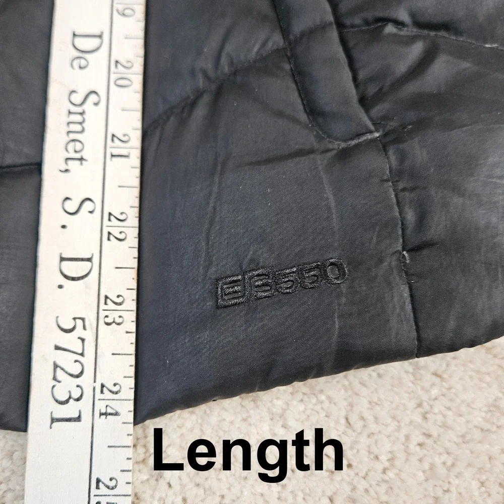 Womens Y2K Eddie Bauer EB550 Goose Down Vest Sz S Black Puffer Sleeveless Jacket